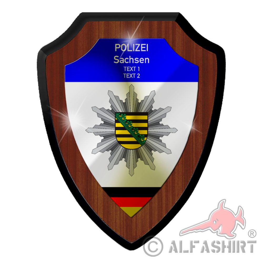 Coat of arms police Saxony personalizable period of service souvenir official #40055