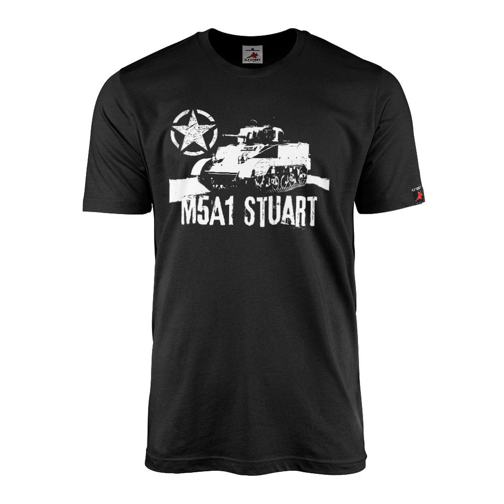 T-Shirt M5A1 Stuart US Light Tank WW2 Army Panzer#41171