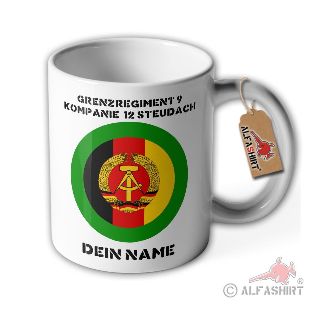 Tasse personalisiert Gernzregiment 9 Kompanie 12 Steudach DDR NVA #43370