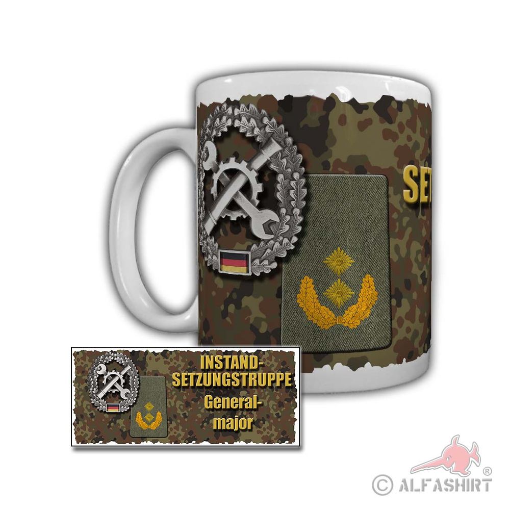 Tasse Instandsetzungsgruppe Generalmajor Rangabzeichen Bundeswehr Dienst #29703