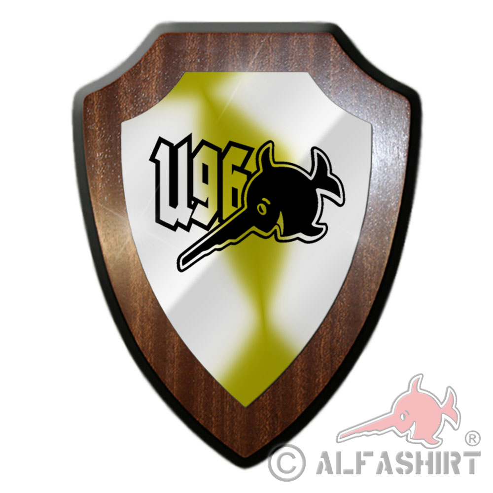 Heraldic shield U96 swordfish sawfish UBoot fish logo emblem badge # 27050