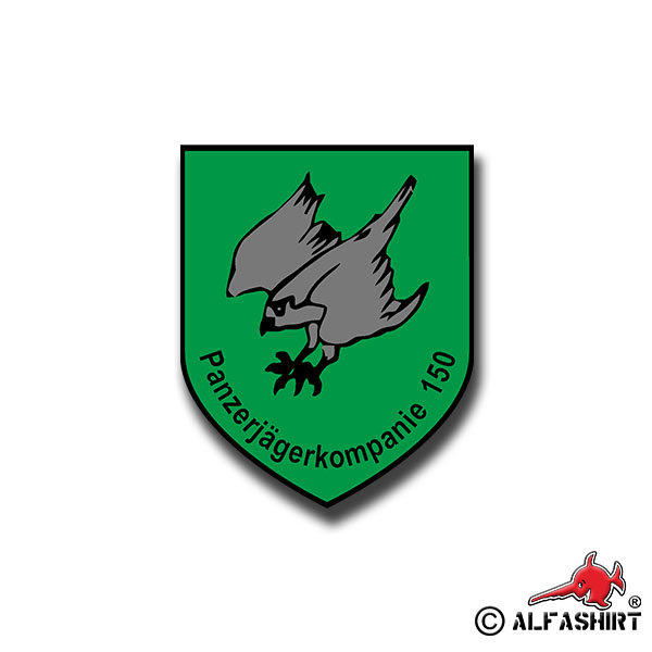 Aufkleber/Sticker Panzerjägerkompanie 150 Wappen Abzechen PzJgKp 7x6cm A1044