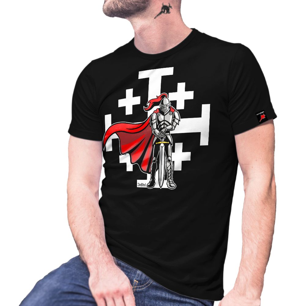 Kreuzritter mit Jerusalem Kreuz Kreuzzug Lateinisch Kirche Crux T Shirt #27782