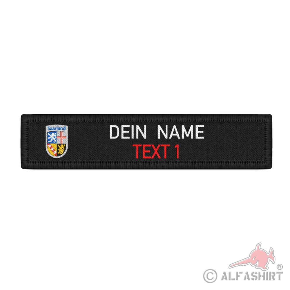 Saarland Namen-Schild Patch Feuerwehr Rettungdienst personalisierbar #42223