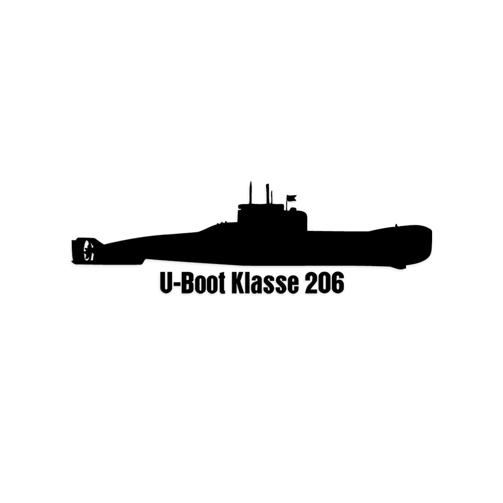 Wandtattoo Wand Aufkleber U-Boot Klasse 206 U13 U17 U24 Bundesmarine Bund #A6132