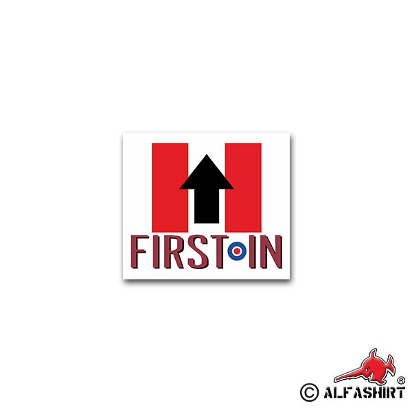 Sticker First In Britain England Army Remote Scout Military 8x7cm A2464