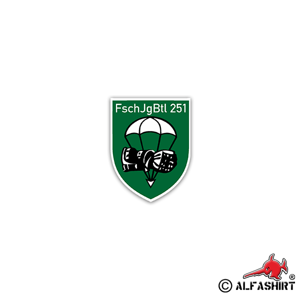 Sticker FschJgBtl 251 Paratrooper Battalion BW Army 5x7cm A2666