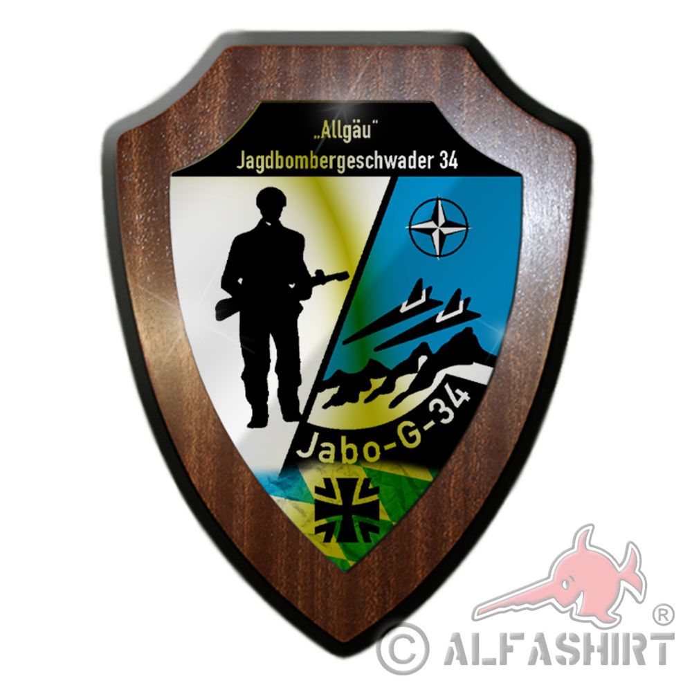 Heraldic shield Jagdbombergeschwader 34 JaboG Allgäu Luftwaffe squadron # 36674