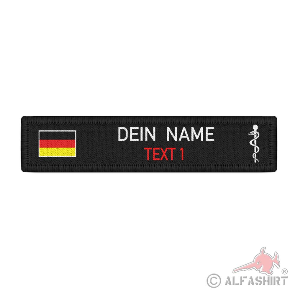 Rettungssanitäter Namen-Schild Patch Deutschland Feuerwehr Rettungdienst #40826