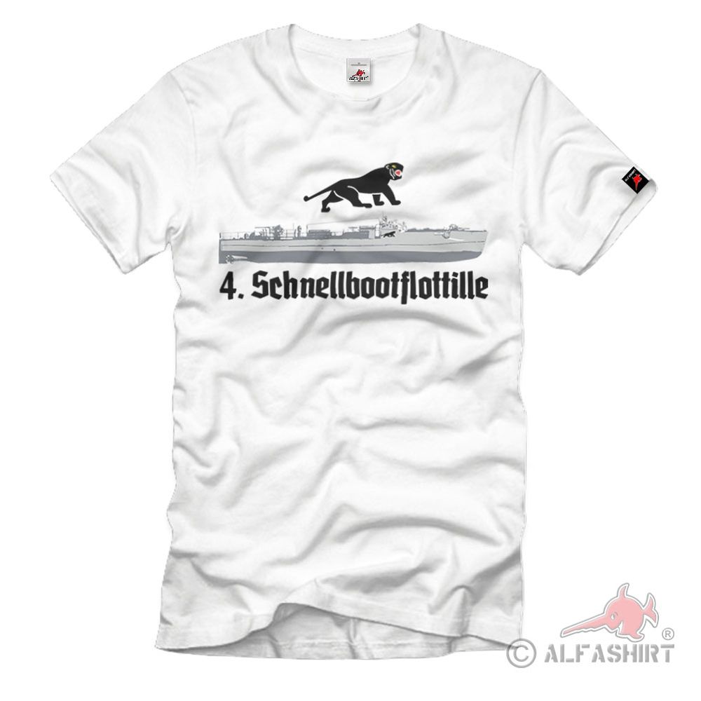 4 Schnellboot-Flottille S-64 Marine Boot Panther Wappen Englischer T-Shirt#36931