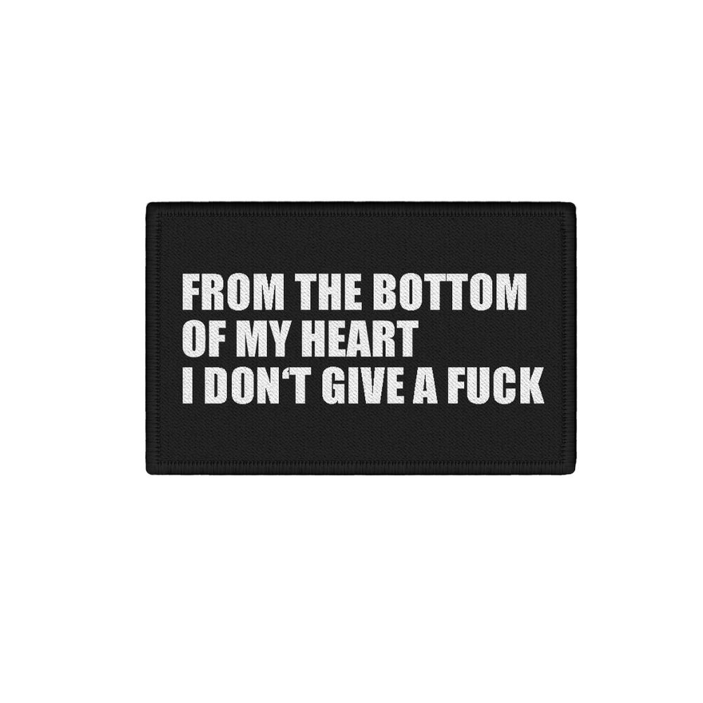 Patch from the bottom of my heart i don't give a fuck Humor Fun 7,5x4,5cm #34356