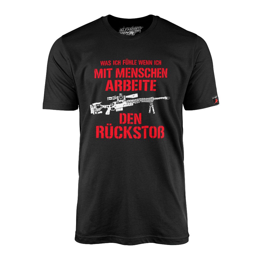 Mit Menschen arbeiten Rückstoß Scharfschütze Gewehr T-Shirt #48033