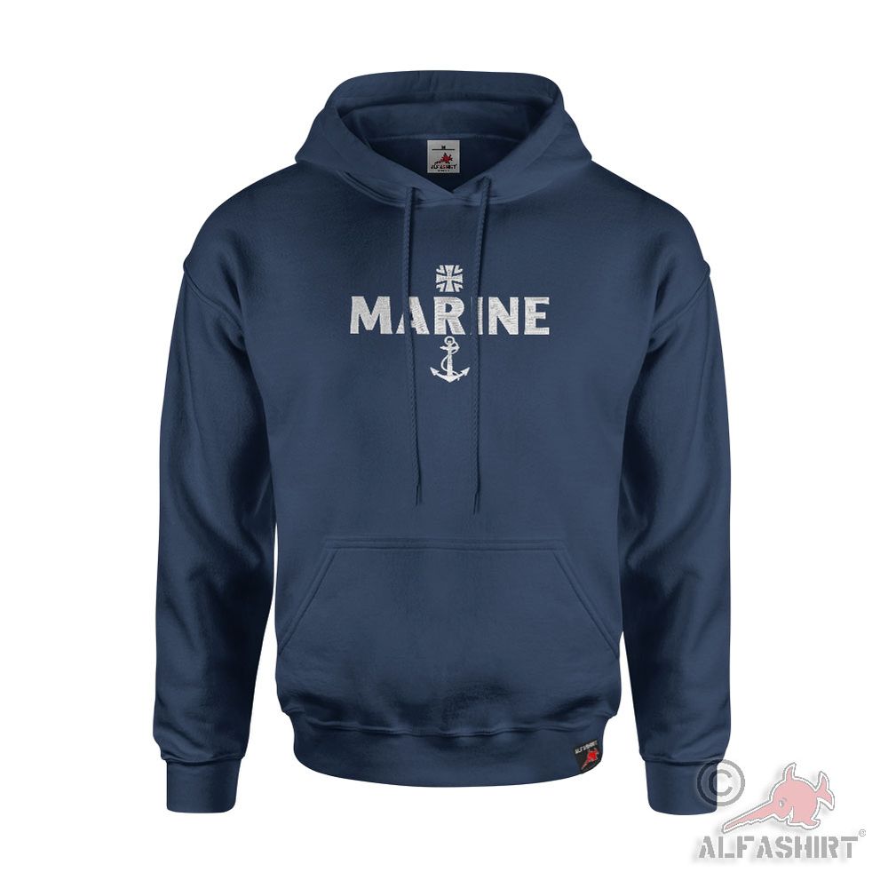 Hoodie EMBROIDERED Marine Anchor BW Cross Marine Soldier Sailor #45893