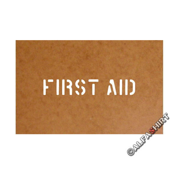 First Aid stencil Bundeswehr oil carton painting template 2,5x14,5cm # 15136