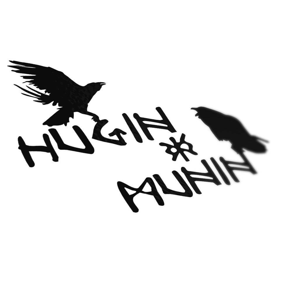 Hugin und Munin Odins Hrafnáss Rabengott Wikinger 15x13cm Aufkleber A5057