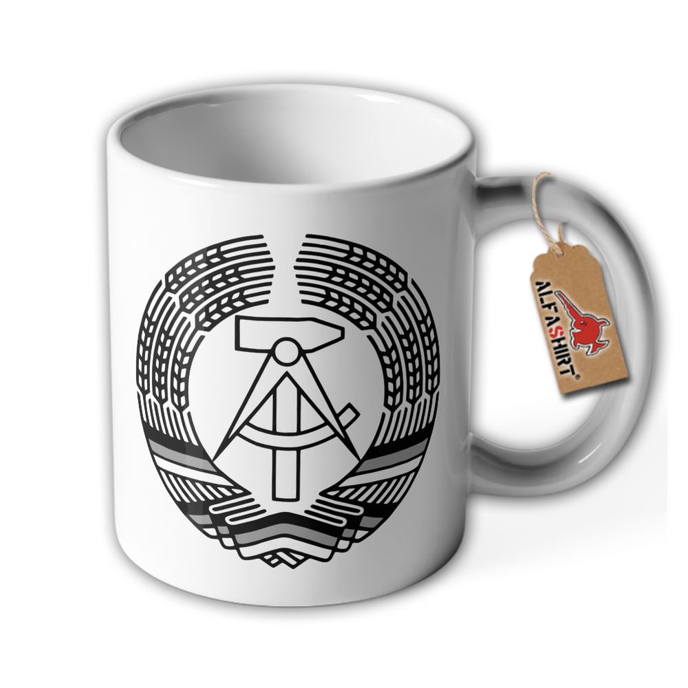 GDR logo hammer compass East Germany coat of arms mug. #46884