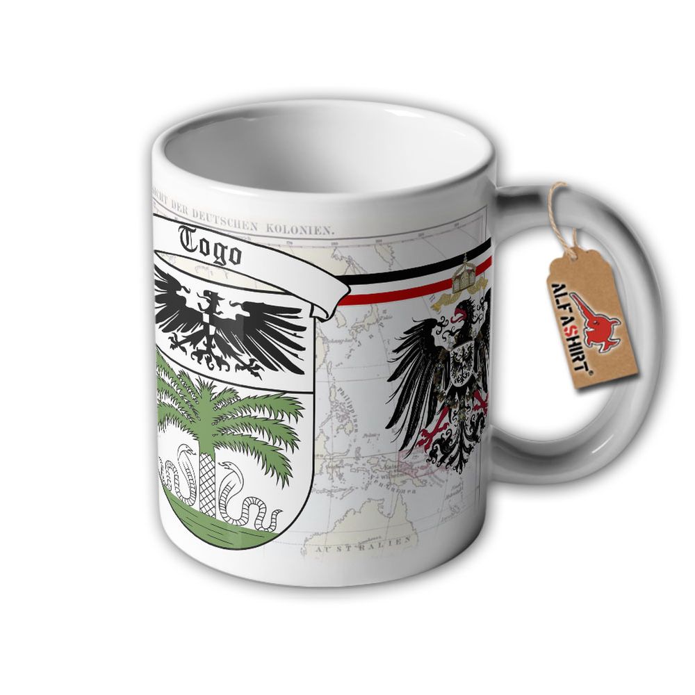 Tasse Deutsche Kolonie Togo Kaiser Reich Wilhelm Wappen Abzeichen #32634