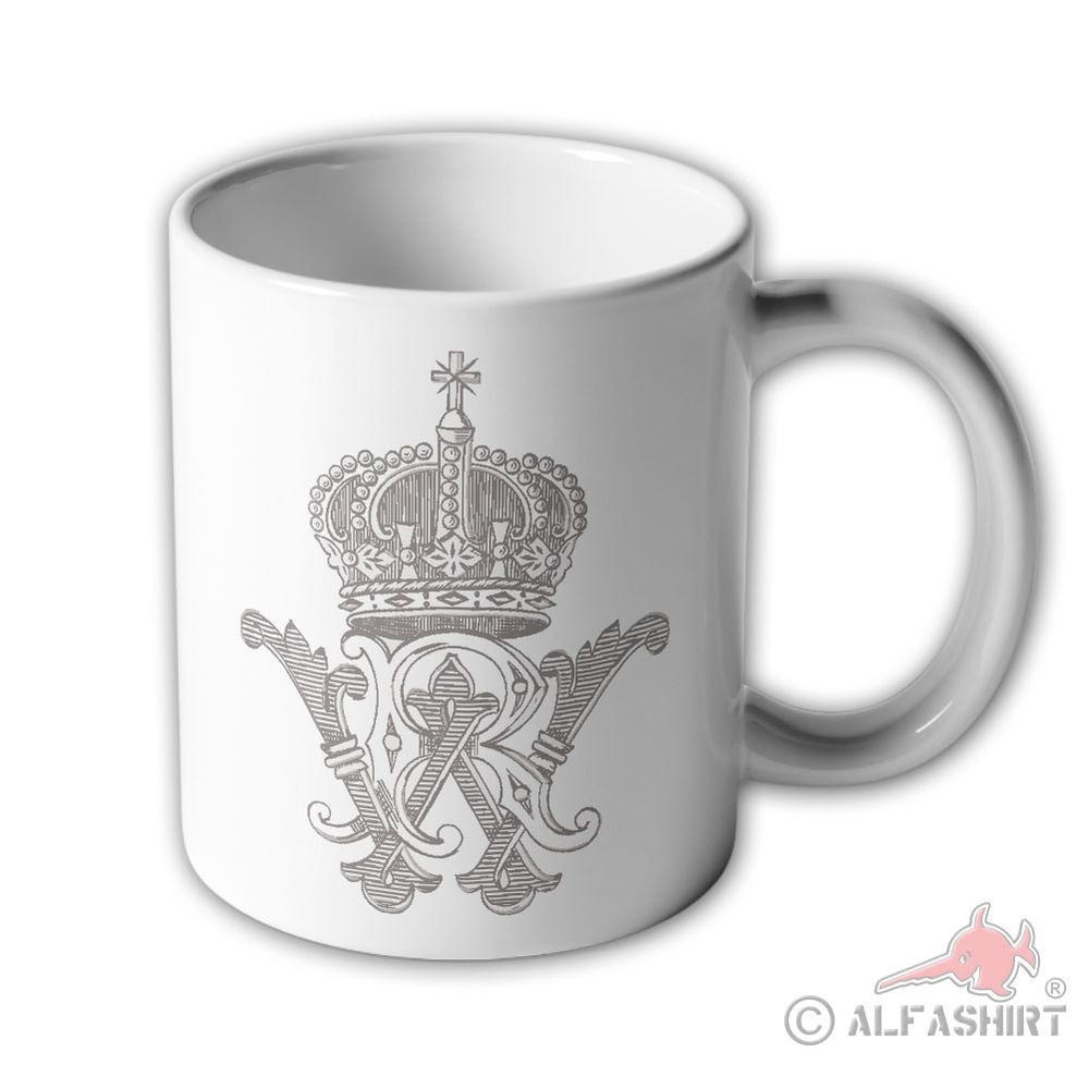 Tasse Wilhelm II. König von Preußen Monogramm Emblem deutscher Kaiser #44896
