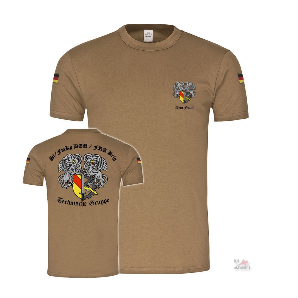 BW Tropen St FmKp DEU FRA Brig Personalisiert Inst Btl Bundeswehr T-Shirt#39336