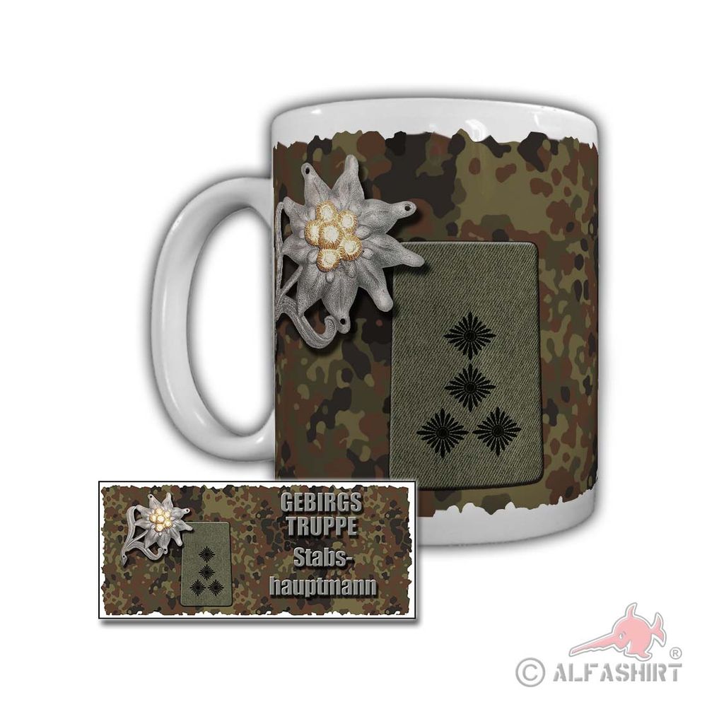 Tasse Gebirgstruppe Stabshauptmann Gebirgspanzerbataillon 8 Pocking Heer #29601