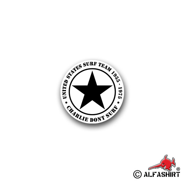 Sticker Charlie do not surf First Air Cavalry humor fun 7x7cm A1646