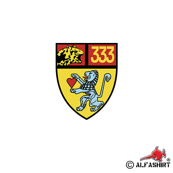 Aufkleber/Sticker PzBtl 333 Panzerbataillon BW Wappen Abzeichen 7x6cm A2529