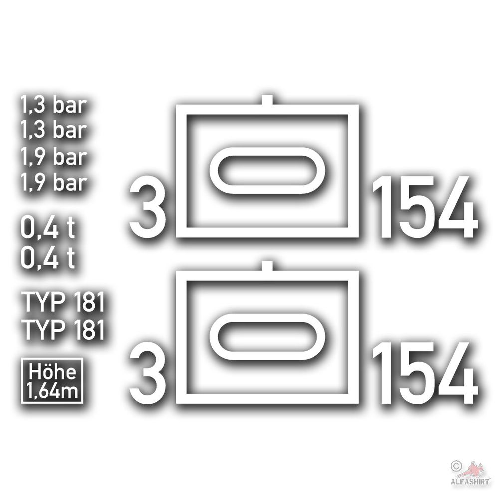 Sticker set for Bundeswehr VW bucket 181 Kübelwagen BW Tactical sign # A4903
