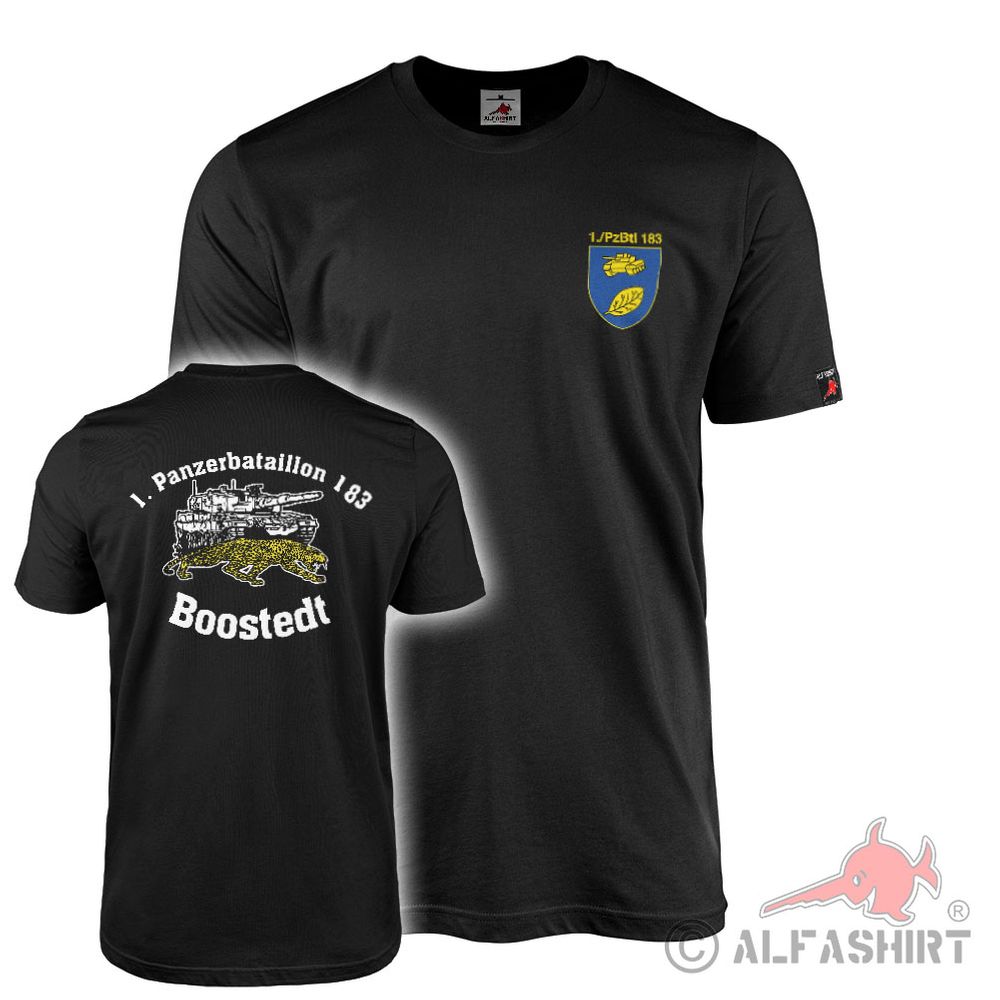 T-Shirt 1 Panzerbataillon 183 Abzeichen Truppe Bundeswehr Boostedt #42419
