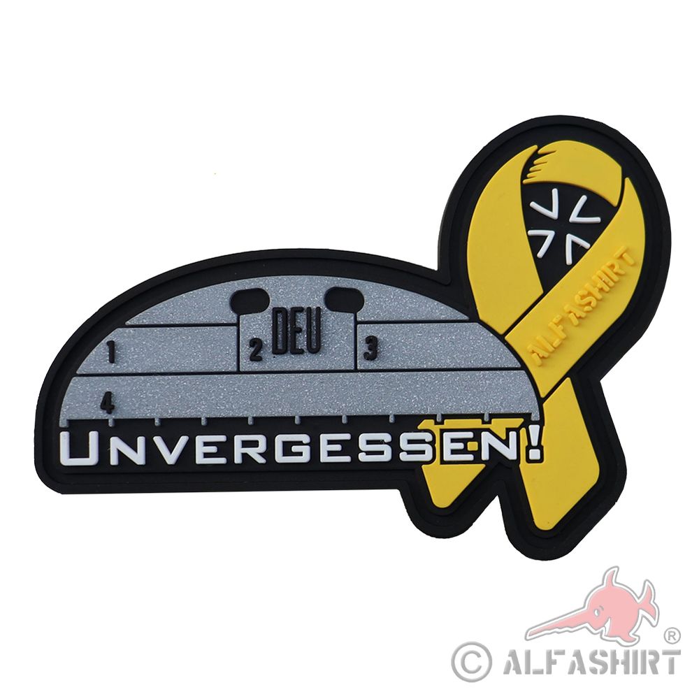 3D Patch Unvergessen  Gelbe Schleife Alfashirt Erkennungsmarke Bundeswehr #32706