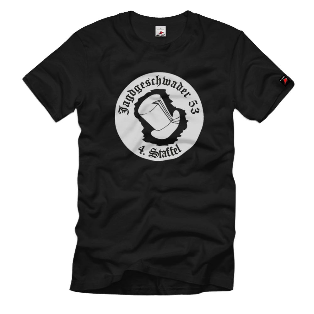 4./JG53 4.Staffel Jagdgeschwader 53 deutsche Luftwaffe WK 2 Wappen T Shirt #1786