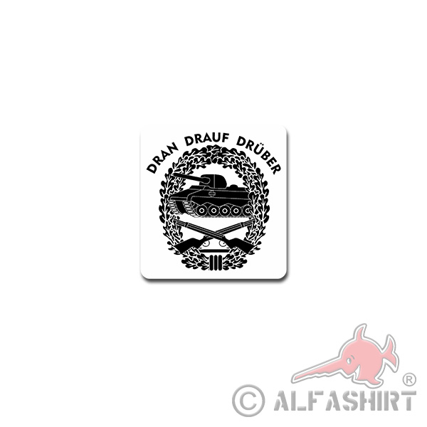 Panzergrenadier Dran-Drauf-Drüber Aufkleber PzGren Barettabzeichen 7x7cm#A4255