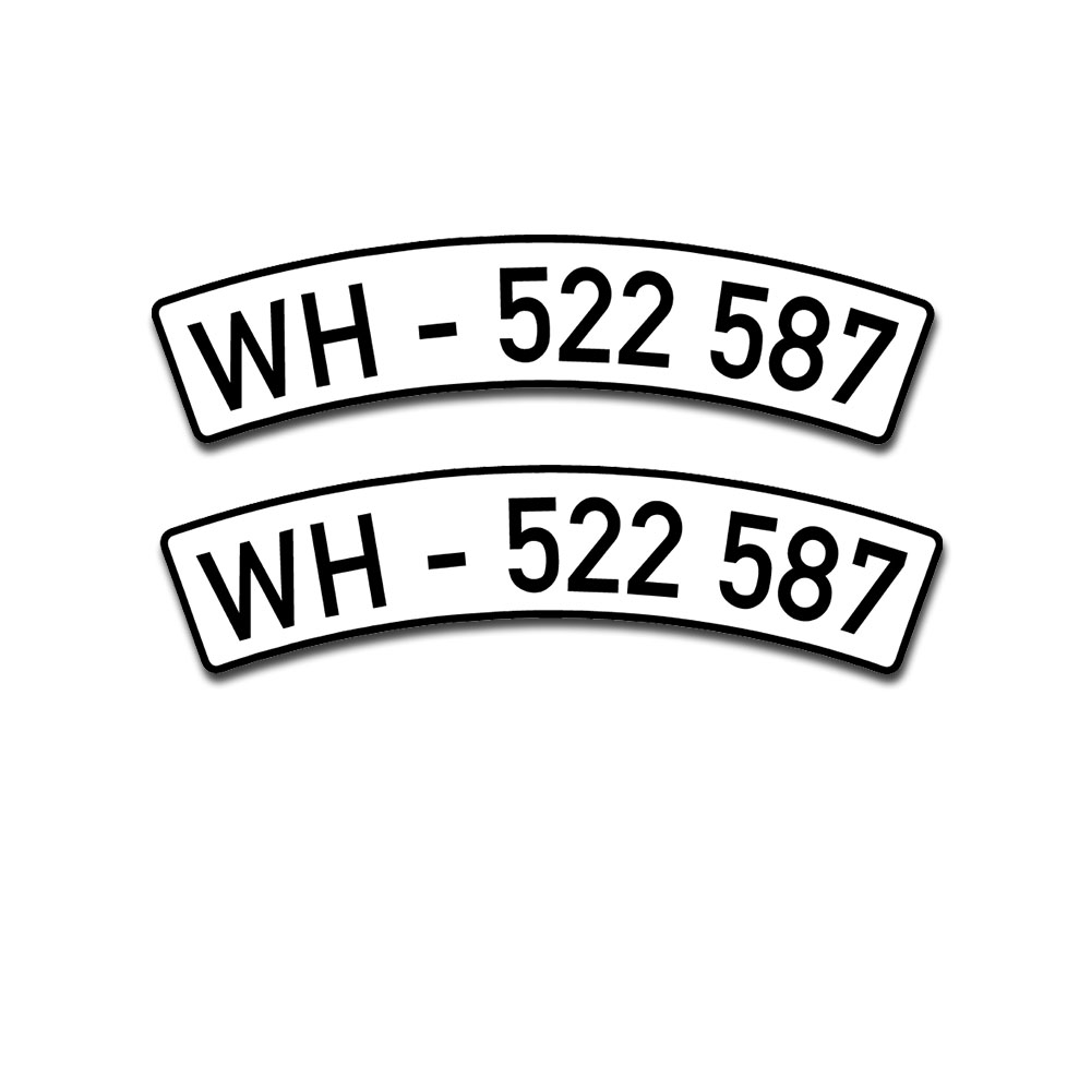 License Plate Sticker for Wh Motorcycle Team Label 2x 31x8cm # A5024