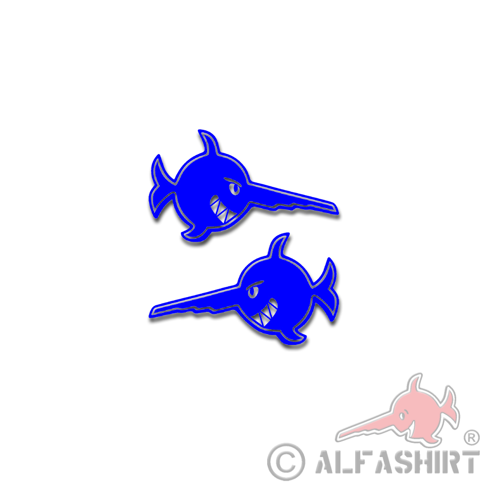 Sticker Swordfish Submarine U96 Fish Laughing Sawfish 2x 35x20cm # A4792