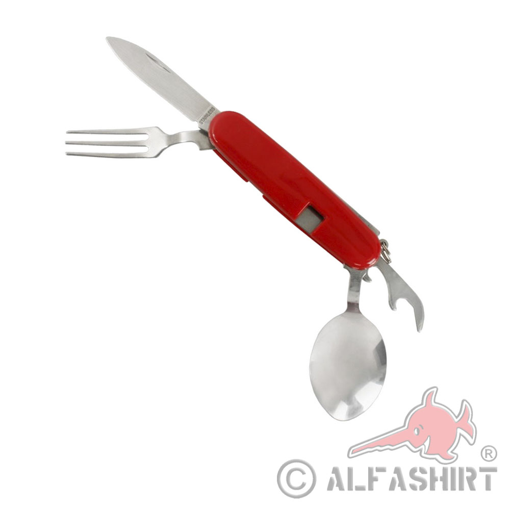 Taschenmesser mit Besteck Camping Set Essen Gabel Messer Löffel Göffel #37510