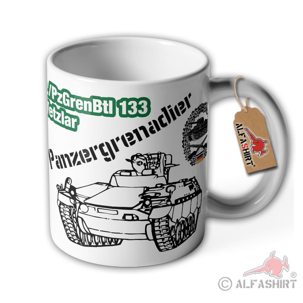 Tasse 3 PzGrenBtl 133 Wetzlar Panzergrenadier-Bataillon Bundeswehr #41003