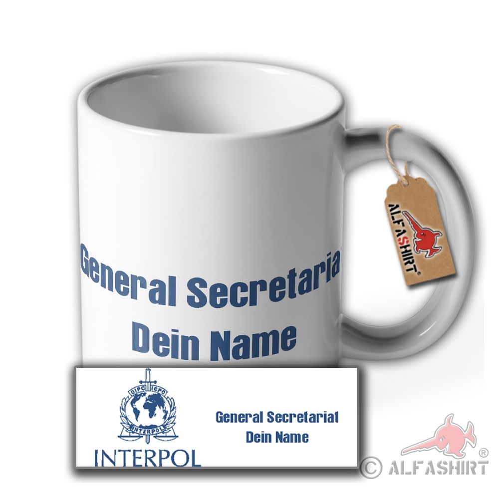 Mug Interpol Logo Name Personalized Gift International Police #41238