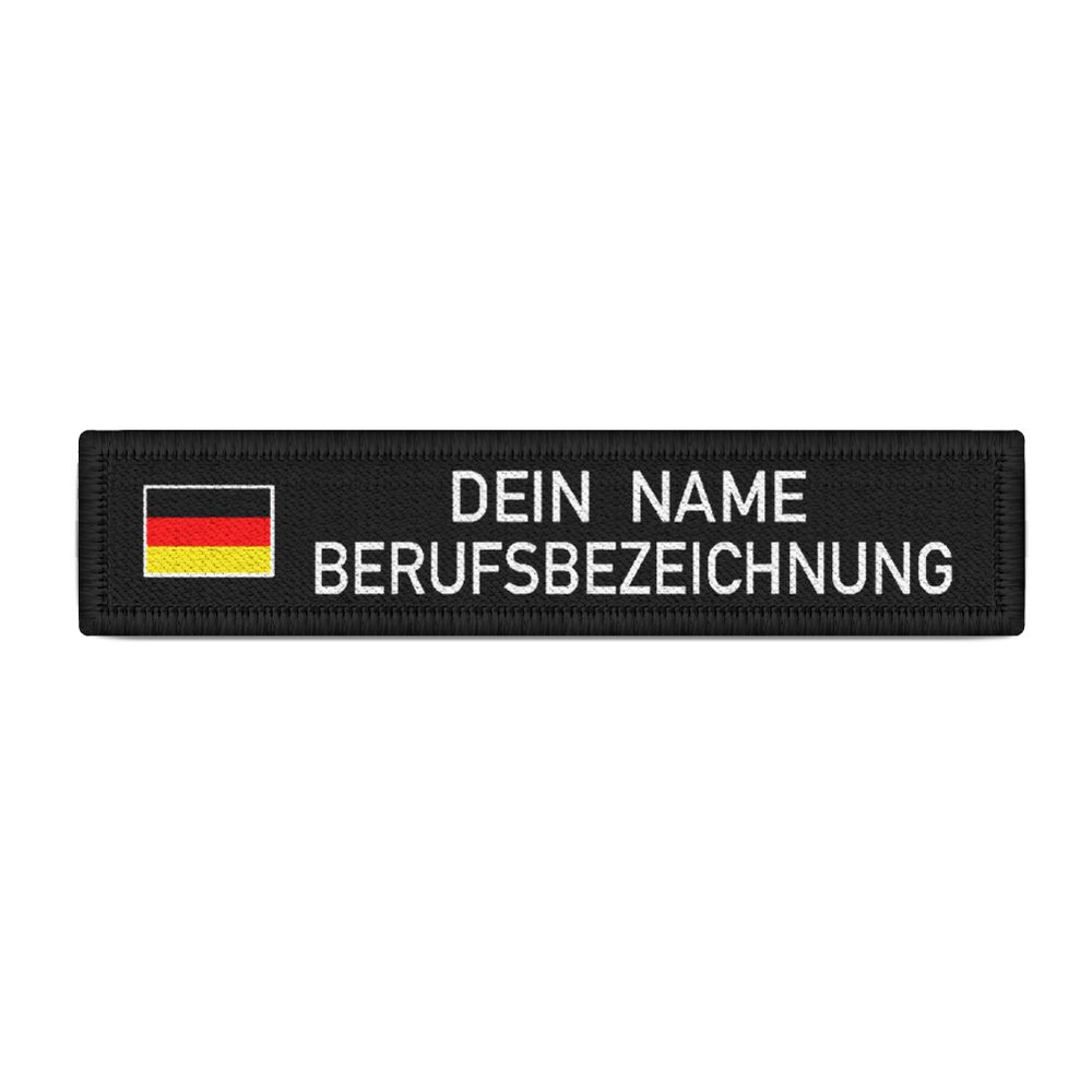 Namenschild Patch Berufsbezeichnung Dein Name Dienstgrad Schwarz #32315