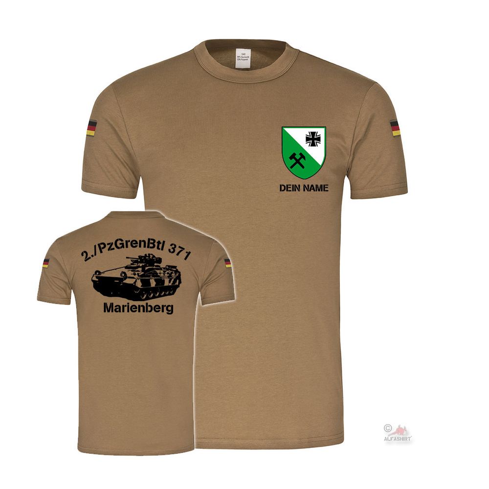 Bw Tropen Panzergrenadierbataillon 371 Marienberger PzGrenBtl T-Shirt # 36778