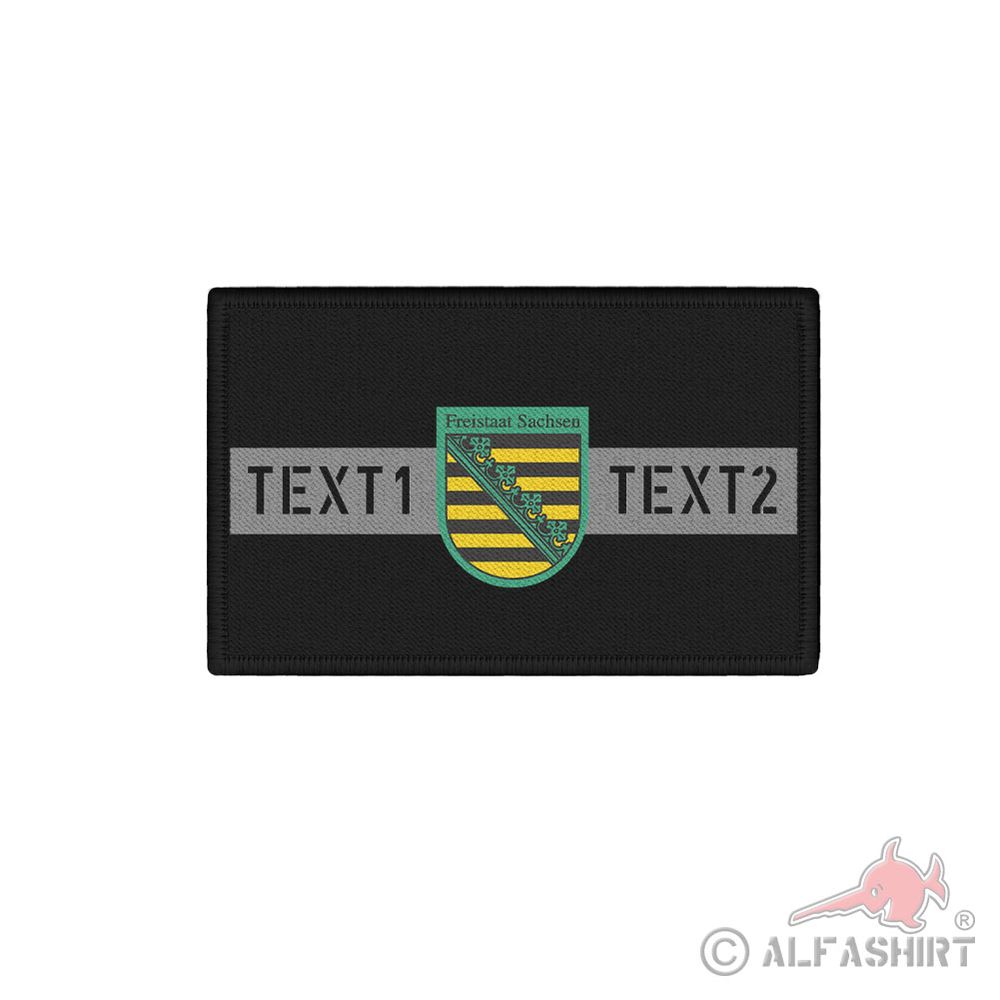 Patch 7,5x4,5cm personalisierbar Dein Wunschtext Freistaat Sachsen SN #43460