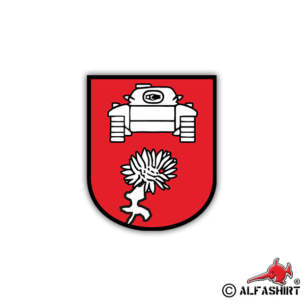 Sticker PzBtl 553 Tank Battalion Coat of Arms BW 7x6cm A1208
