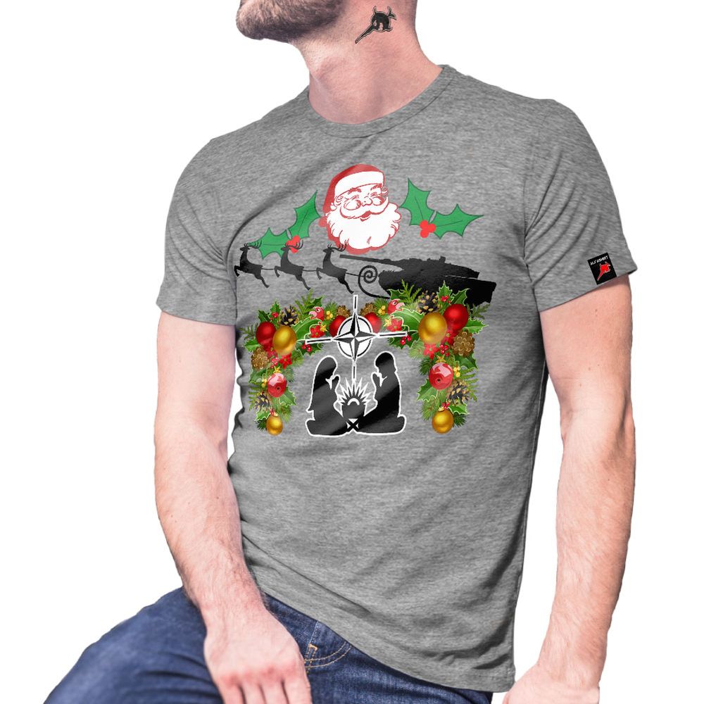 XMAS Leopard 2 Nato Tank Panzer Weihnachten BW Fest Winter Jesus T Shirt #27783