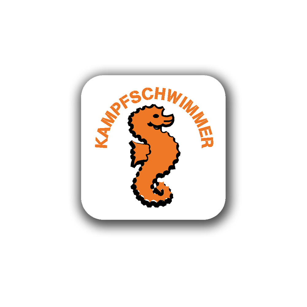 Sticker Combat Swimmer Seahorse German Navy German Armed Forces BW 7x7cm #A6641