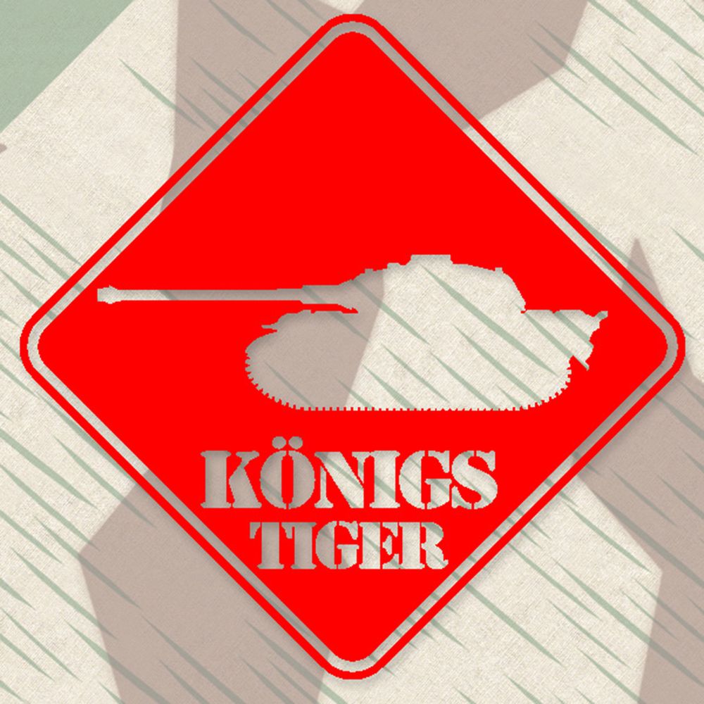 Sticker King Tiger Tank Shield Military 20x20 cm # A282