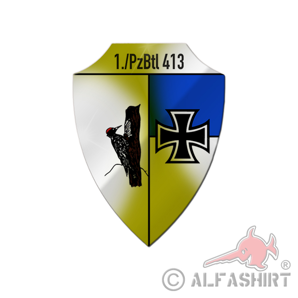 Aluschild 1 PzBtl 413 BW unit Tin Sign Specht Company Staff # 26039