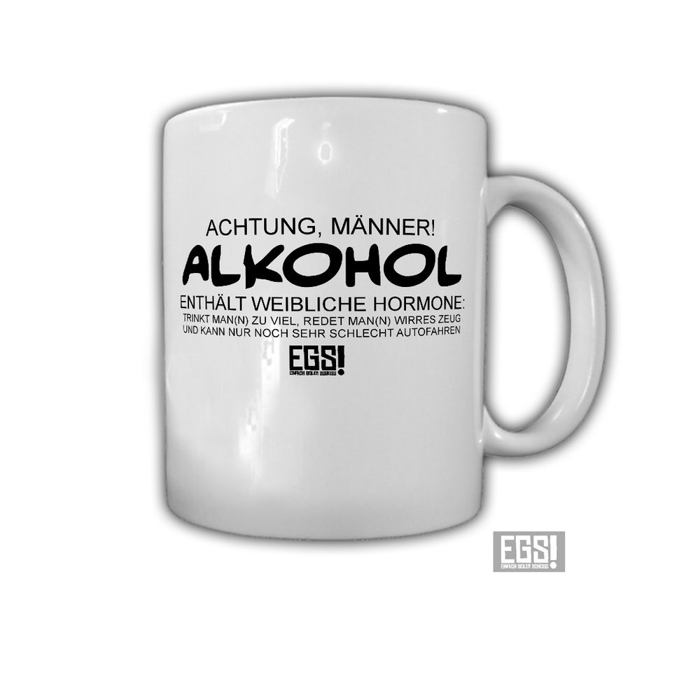 Achtung Männer Alkohol weibliche Hormone Auto fahren Torkeln Tasse #29130