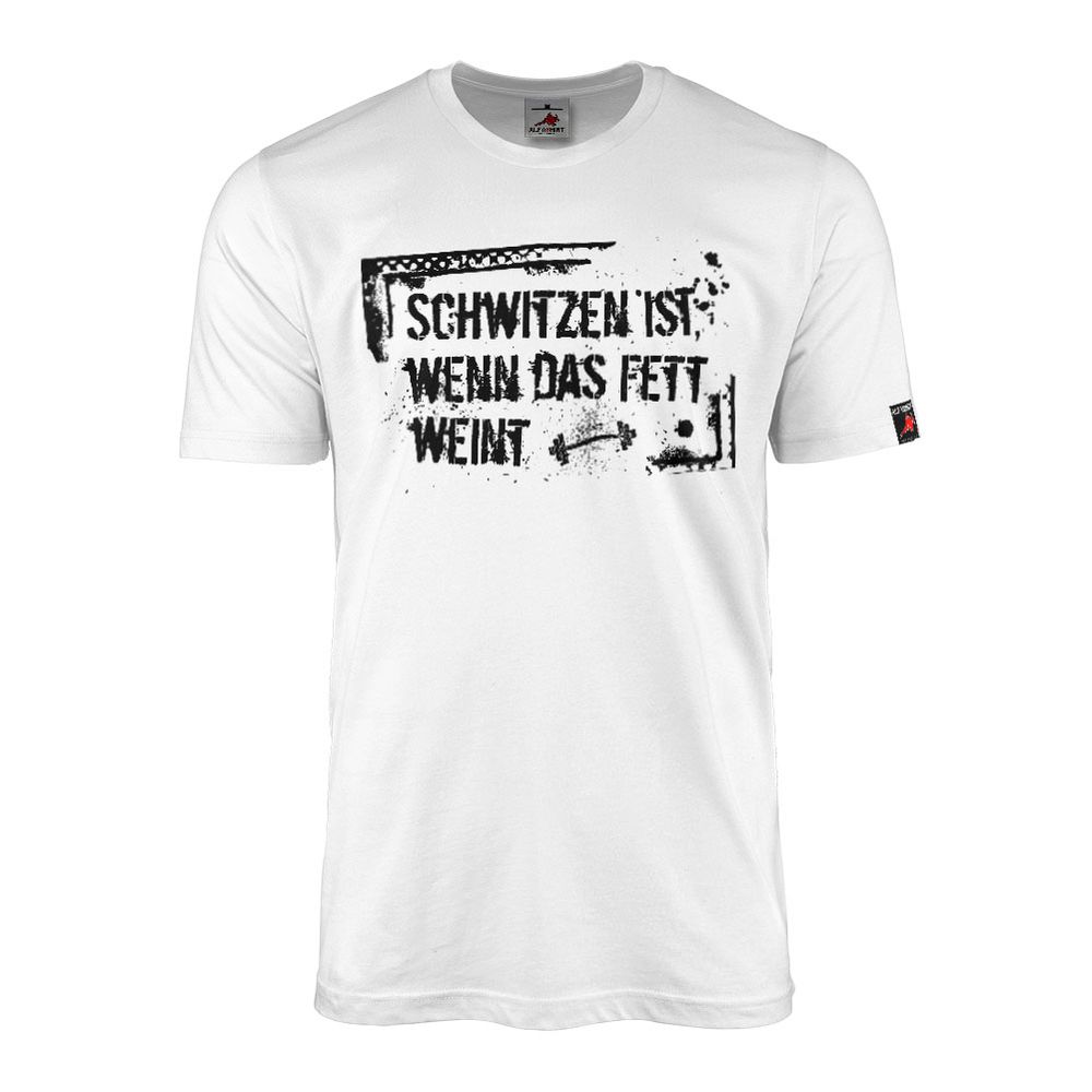 T-Shirt Sweating is when the fat is crying Gym Sport Training Fitness #42150