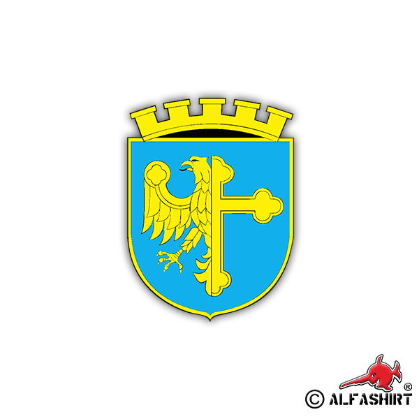 Aufkleber/Sticker Oppeln Schlesien Wappen Abzeichen Polen Uppeln 7x5cm A1220