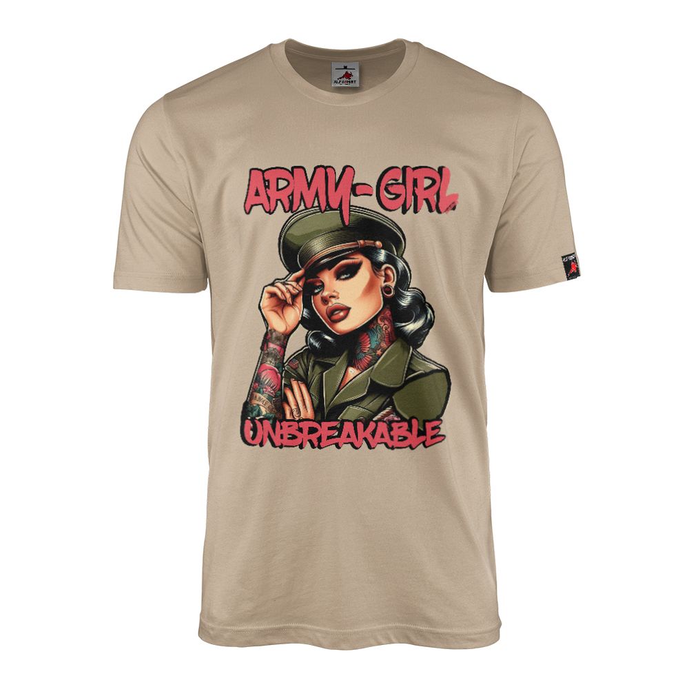 Army Girl Unbreakable Military Army Pinup Tattoo BW Bundeswehr T-Shirt #46110