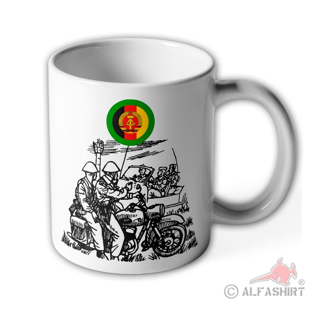Tasse DDR Grenztruppe Kradmelder MfNV Grenzpolizei Grenzstreife #39624