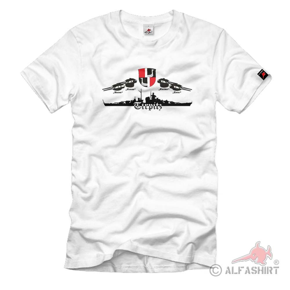 Tirpitz Silhouette Schlachtschiff Kriegsmarine Bismarck Zerstörer - T Shirt #588